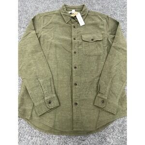 Outerknown Men's Small Terra Nova Moleskin Shirt Chamois Flannel Light Green